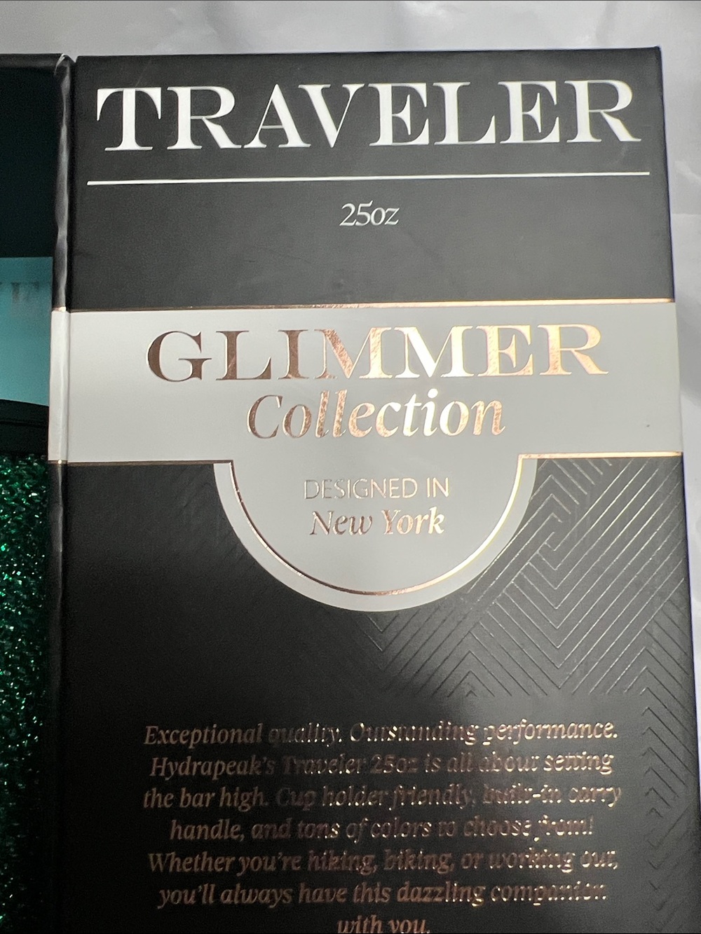 Traveler Glimmer Collection Emerald Crystal Tumbler 25oz - Picture 4 of 10